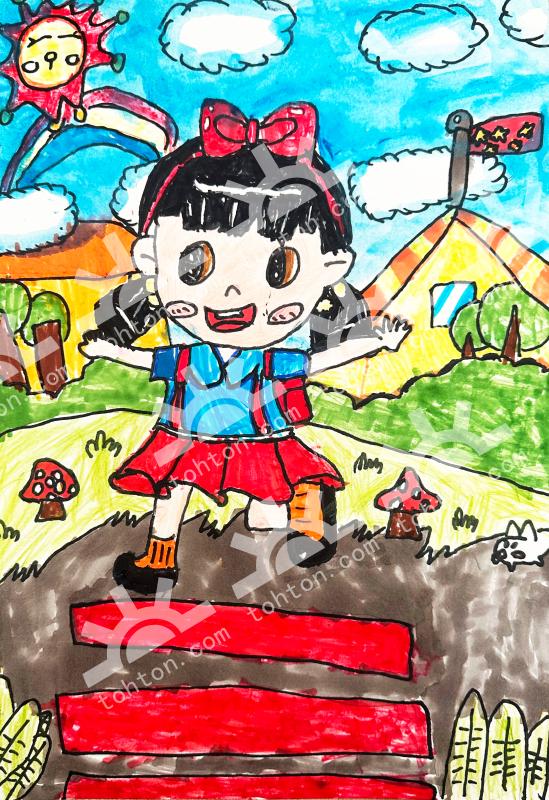 阳光下的小女孩